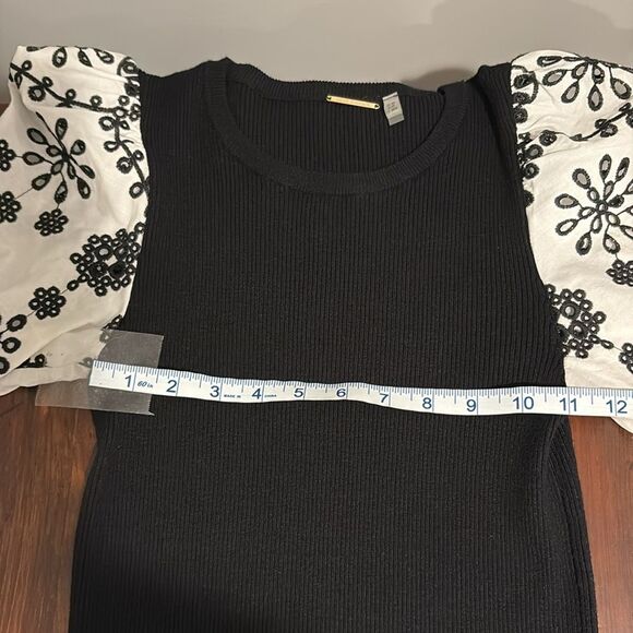 ELIE TAHARI Embroidered Short Sleeve Top Size XS - Picture 9 of 10